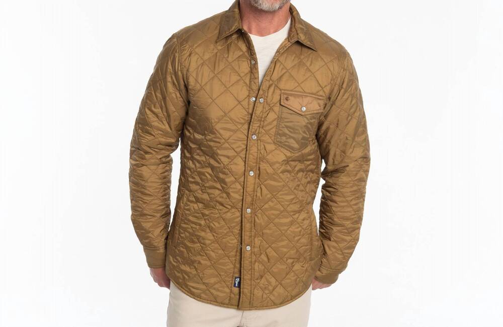 NEW CRIQUET men's quilted shacket in gold